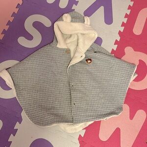 Toddler teddy bear hooded poncho